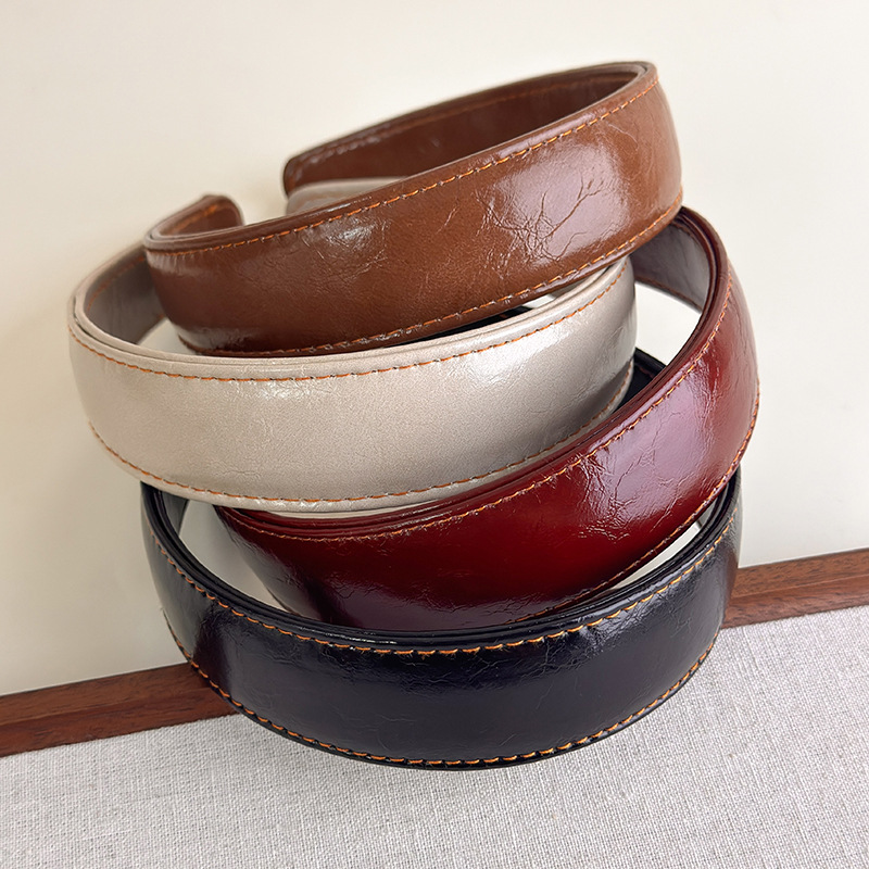 Leatherwork Rings - Ikat Kepala Kulit Sederhana Warna Solid