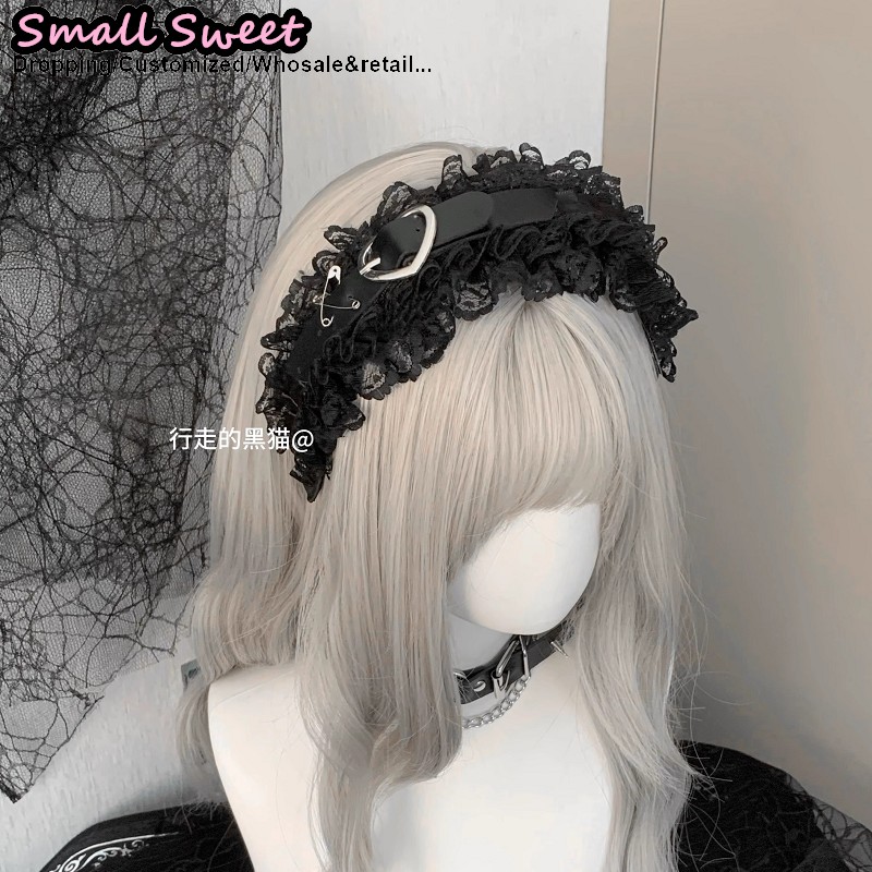 Leatherwork Rings - Aksesoris Rambut Goth Harajuku Gothic Lolita