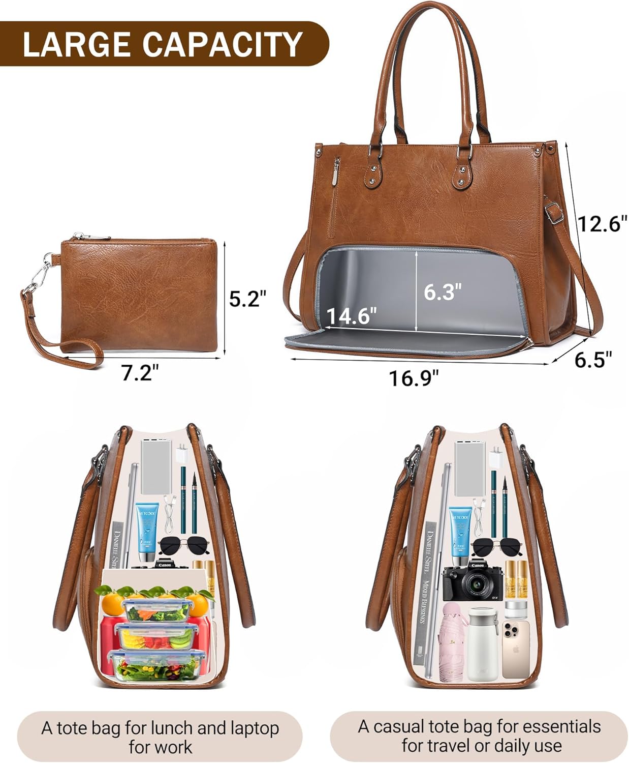 Leather Work Laptop Bag - Tas Laptop 2 in 1 dengan
