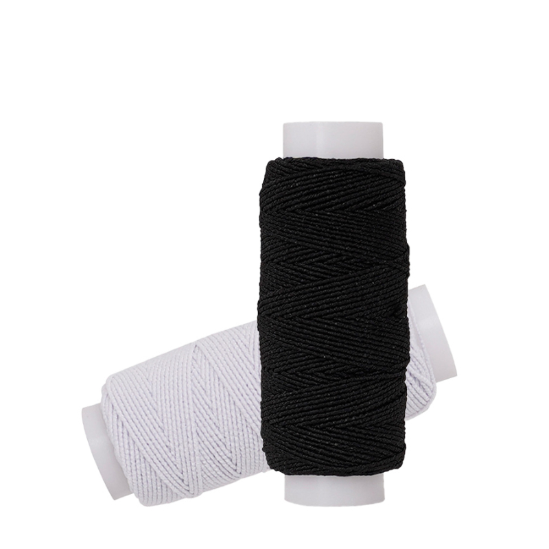 Waxed Thread Linen - 20M Benang Elastis Hitam Putih 0.6Mm
