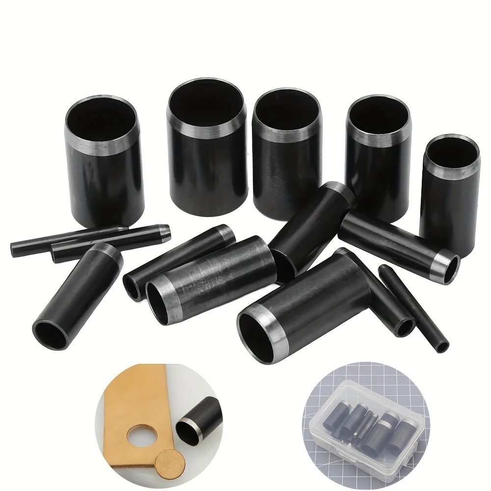 Leatherwork Punching Tool - 15 Ukuran Alat Pelubang Bulat (1-15mm),