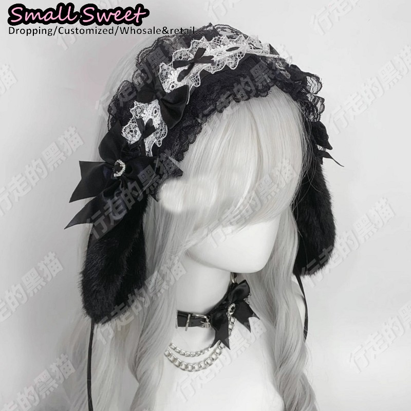 Leatherwork Rings - Bando Rambut Telinga Kelinci Gaya Goth