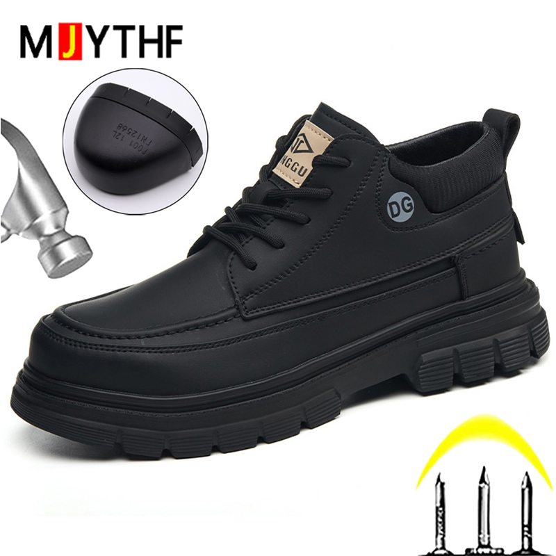 Leather Work Fabric - Sepatu Bot Kulit Hitam Sepatu Pria