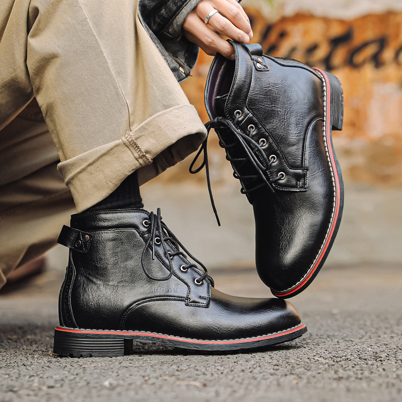 Leather Work Fabric - Sepatu Kulit Pria Mewah Retro untuk