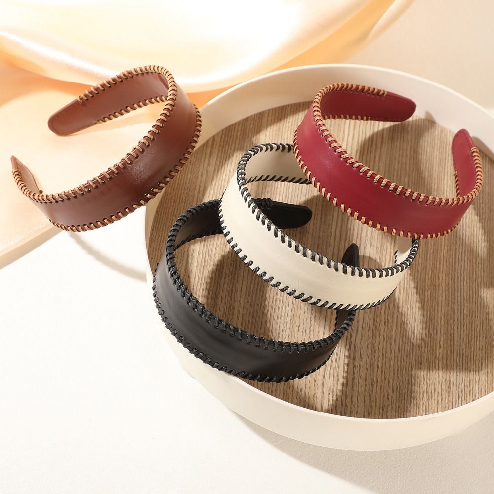 Leatherwork Rings - Ikat Kepala Kulit Warna Solid Temperamen