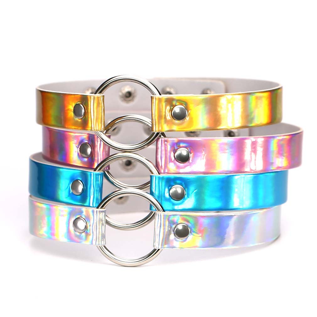 Leatherwork Rings - Kalung Choker Laser lingkaran warna perak