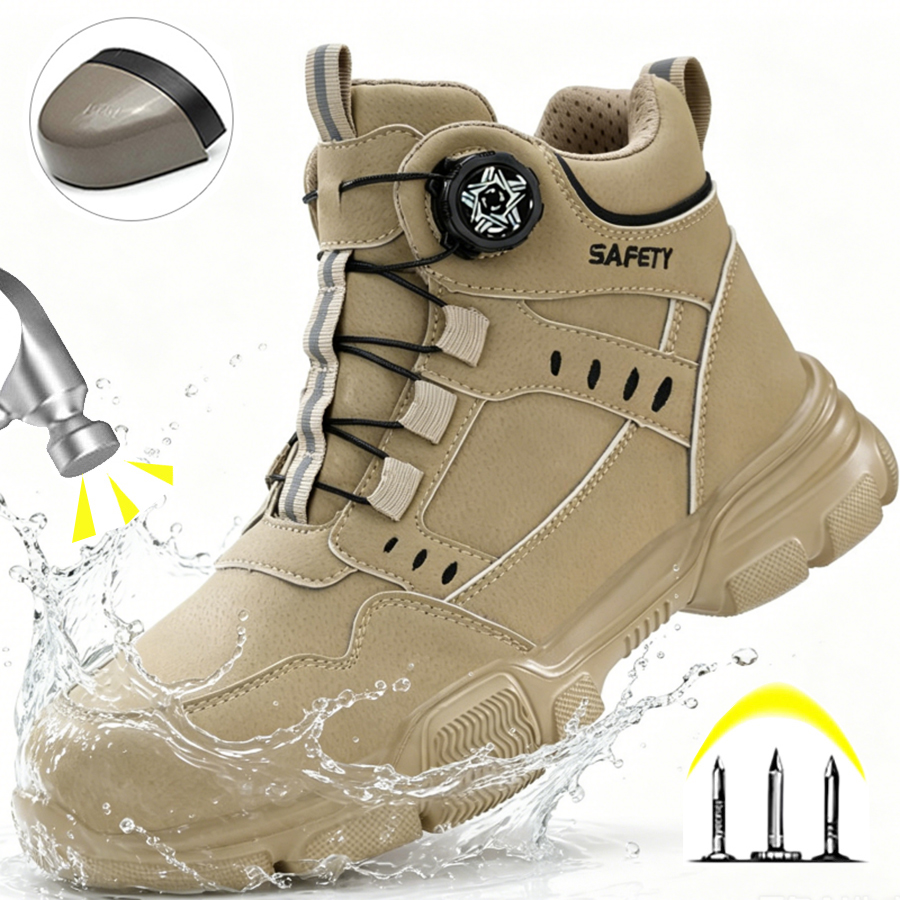 Leather Work Fabric - Sepatu Keselamatan Kulit Anti Air untuk