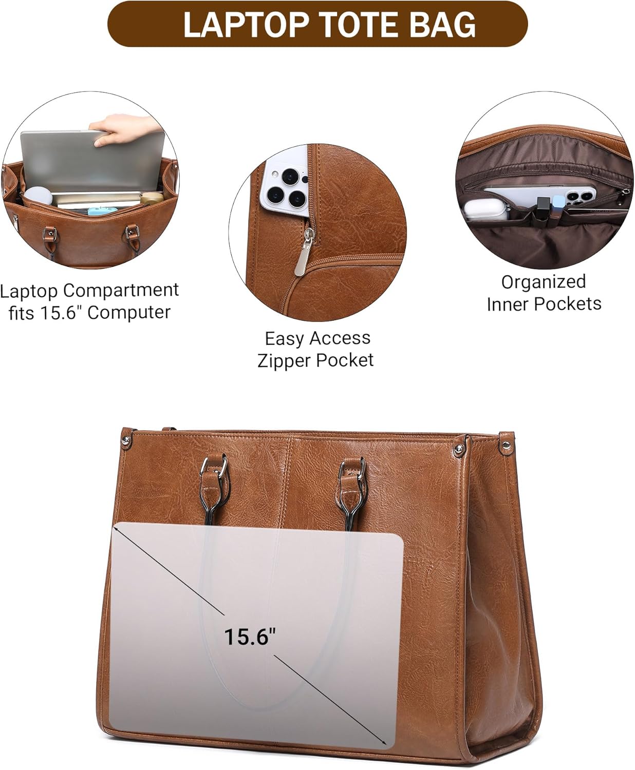 Tas Laptop 2 in 1 dengan Kompa - Leather Work Laptop Bag ulasan dan harga