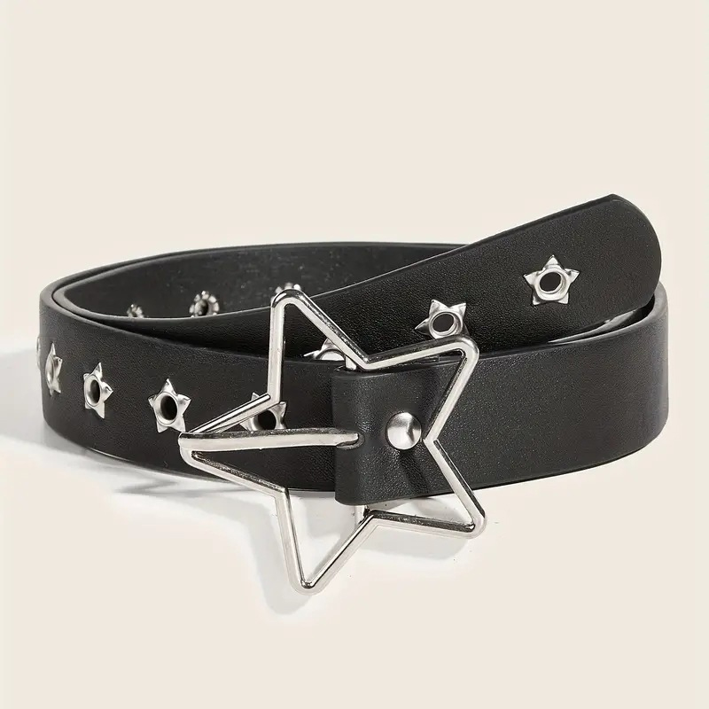 Sabuk Kulit PU Goth Y2K Punk S - Leatherwork Eyelets ulasan dan harga