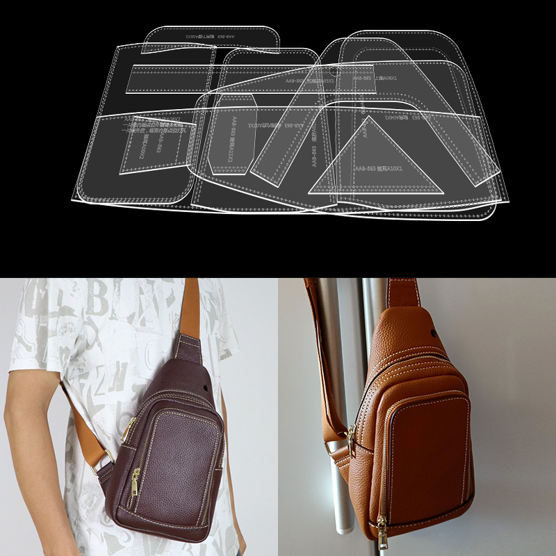 1Set tas dada pria stensil tem - Leatherwork Patterns ulasan dan harga
