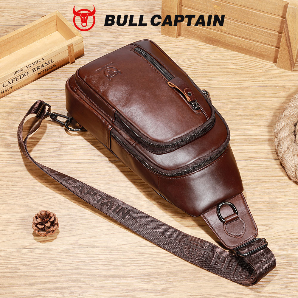 Tas Dada Kulit Asli BULLCAPTAI - Leather Work Laptop Bag ulasan dan harga