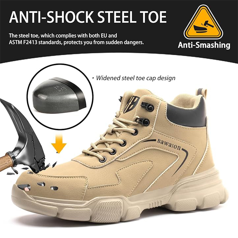 Sepatu Boots Kerja Keselamatan - Leather Work Fabric ulasan dan harga