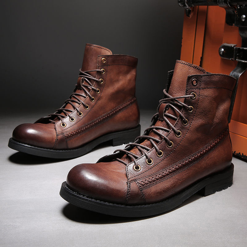 Sepatu Boots Pria 2026 Model K - Leather Work Fabric ulasan dan harga