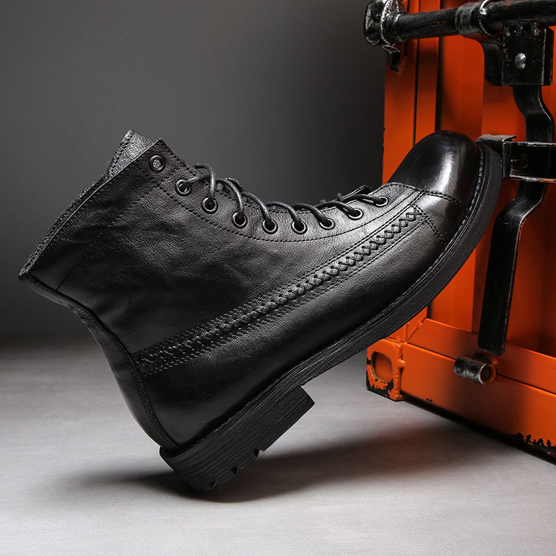 Sepatu Boots Pria 2026 Model K - Leather Work Fabric ulasan dan harga