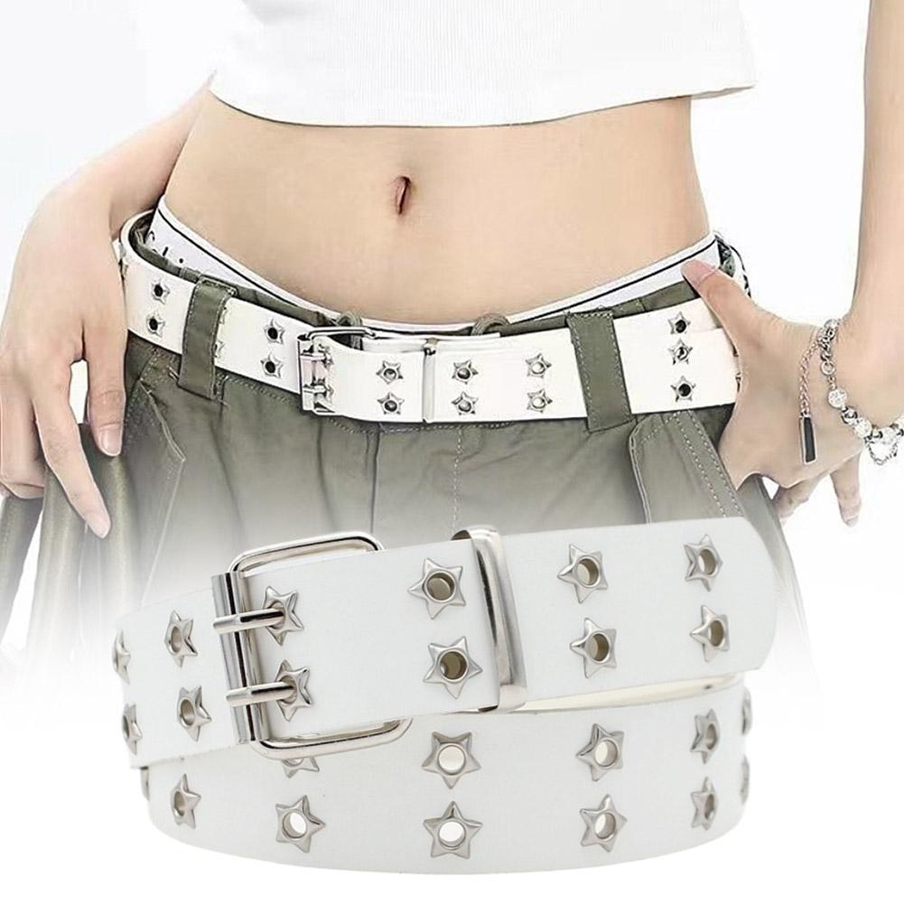 Sabuk Kulit Rivet Punk Y2K den - Leatherwork Eyelets ulasan dan harga