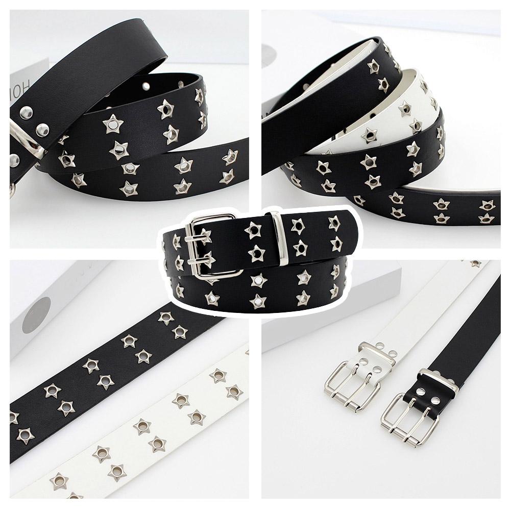 Sabuk Kulit Rivet Punk Y2K den - Leatherwork Eyelets ulasan dan harga