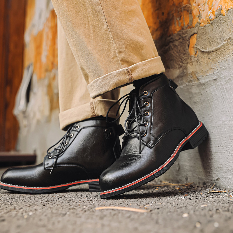 Sepatu Kulit Pria Mewah Retro  - Leather Work Fabric ulasan dan harga