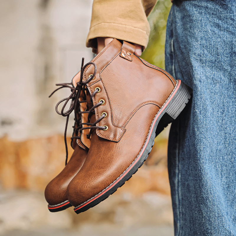 Sepatu Kulit Pria Mewah Retro  - Leather Work Fabric ulasan dan harga