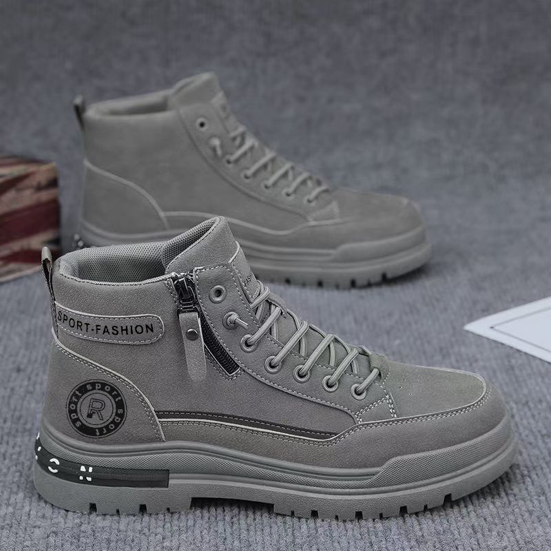 Sepatu Boots Kerja Pria Retro  - Leather Work Fabric ulasan dan harga