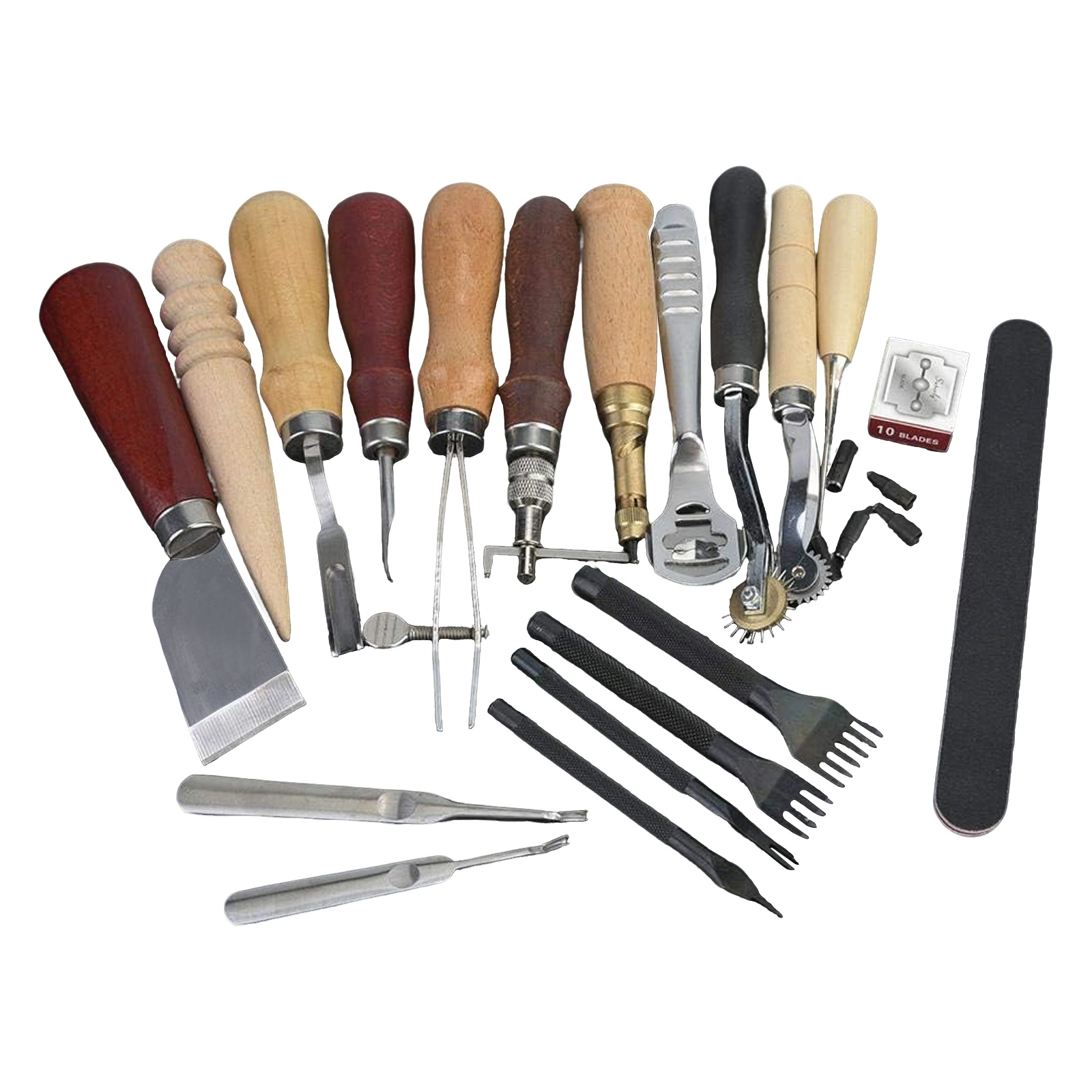 Peralatan Kulit, 19 Pcs Perlen - Leatherwork Punching Tool ulasan dan harga