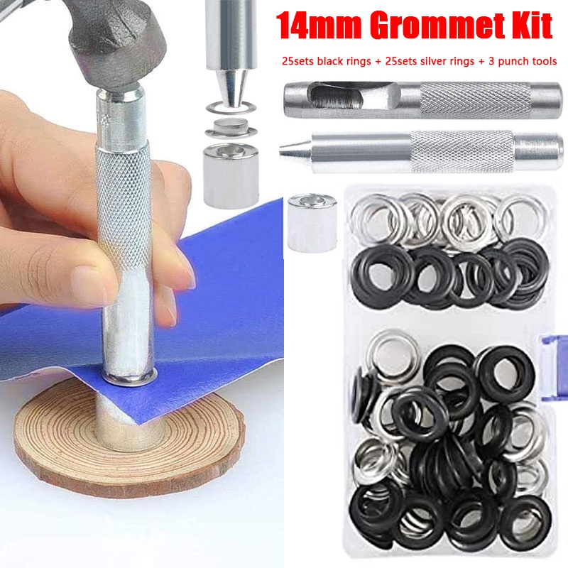 Kit Alat Tang Lubang dengan 50 - Leatherwork Eyelets ulasan dan harga