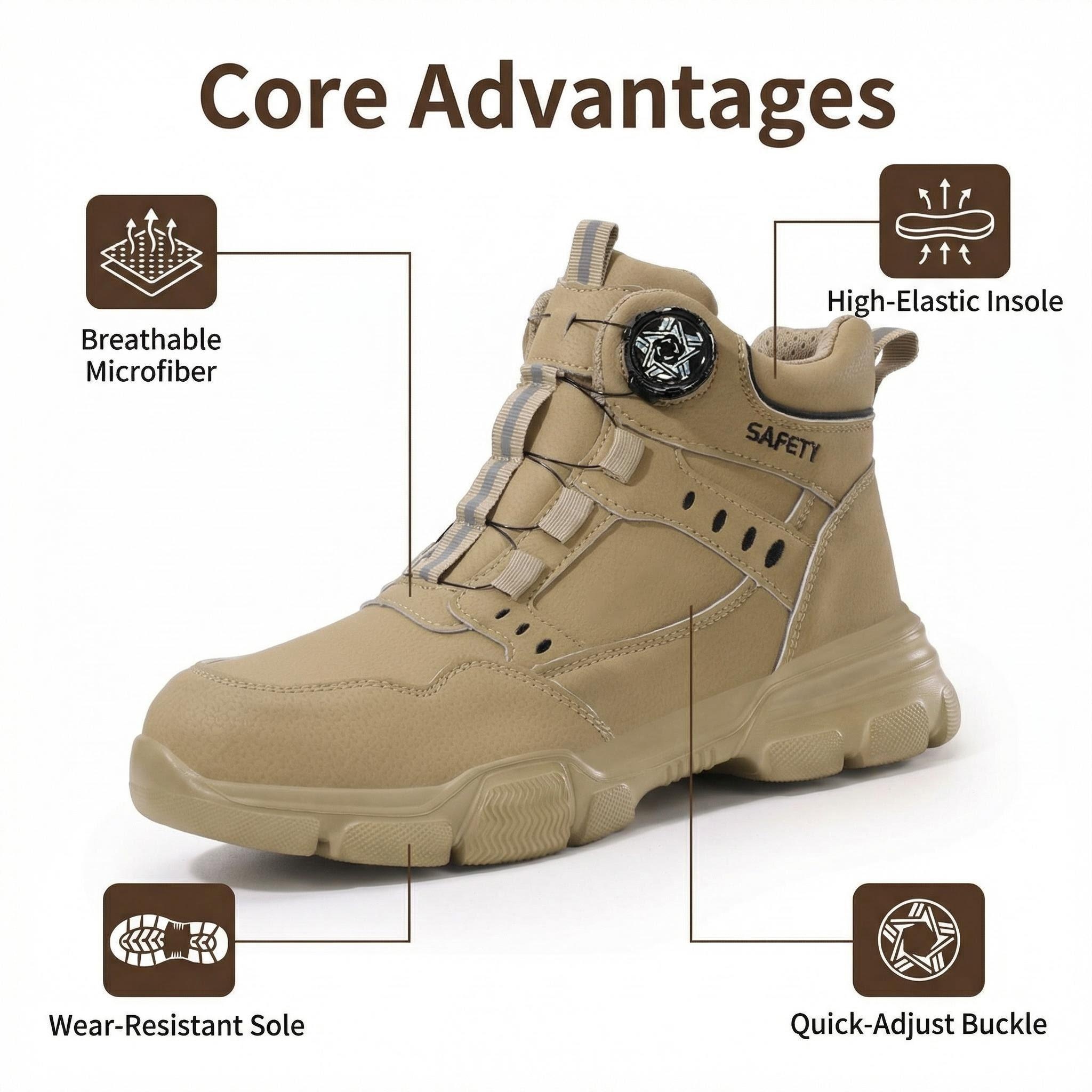 Sepatu Keselamatan Kulit Anti  - Leather Work Fabric ulasan dan harga