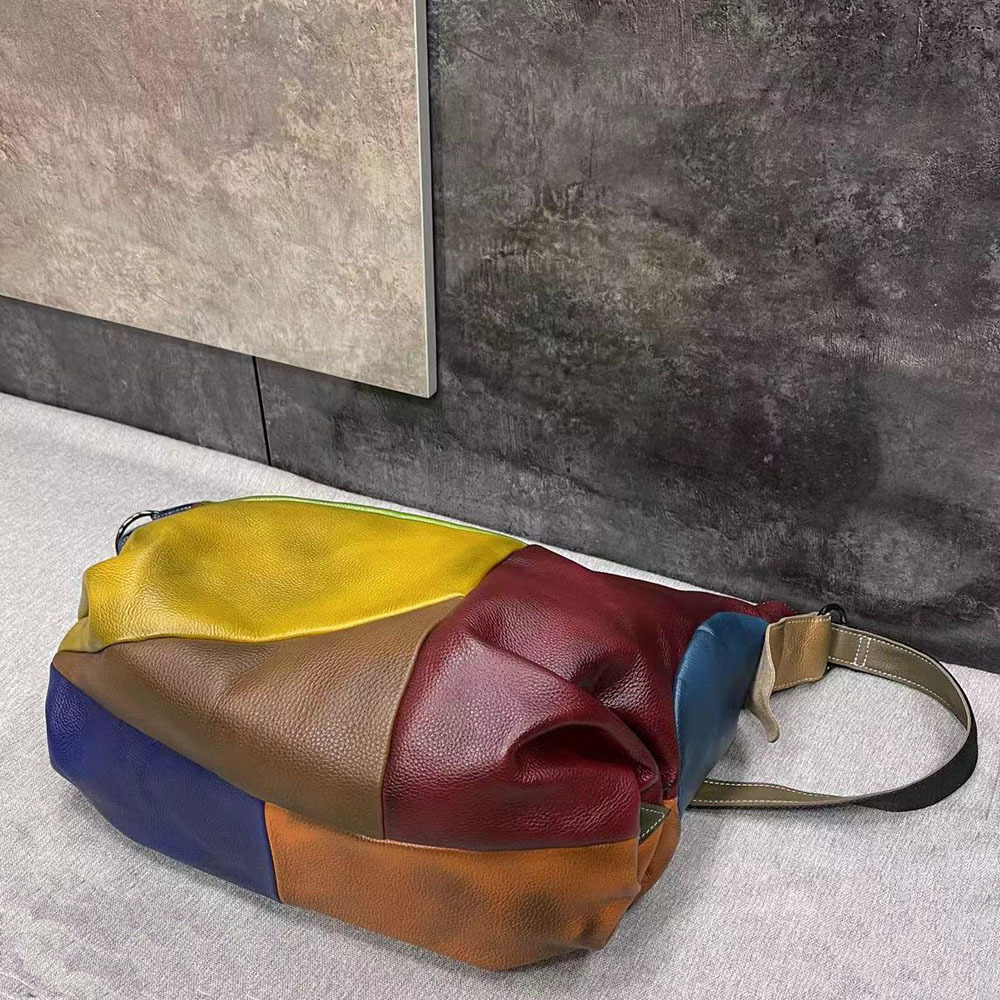 Patchwork Kulit Sapi Kulit Tas - Leather Work Laptop Bag ulasan dan harga